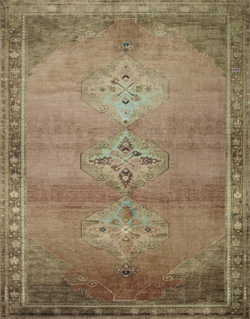 Magnolia Home Sinclair SIN-06 Clay/Tobacco Washable Rug by Joanna Gaines