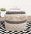 Pasargad Home Grandcanyon Cotton Pouf (Ivory/Black)