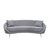 Pasargad Home Luna Collection Textured Fabric Curved Sofa, Grey