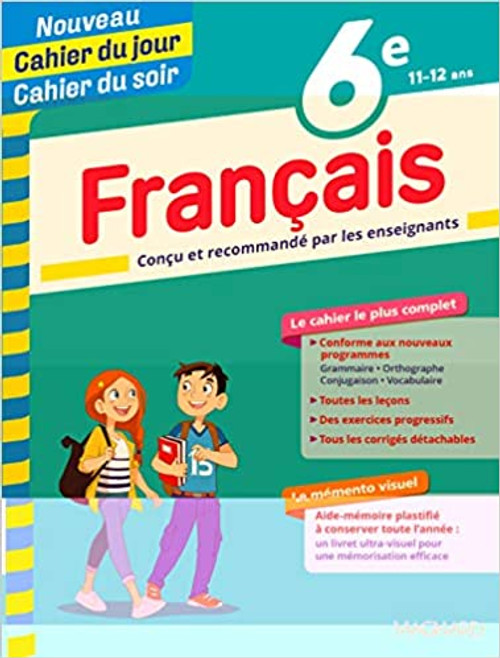 French textbook Cahier du jour - Cahier du soir Francais 6e (11-12 ans) Nouvelle edition