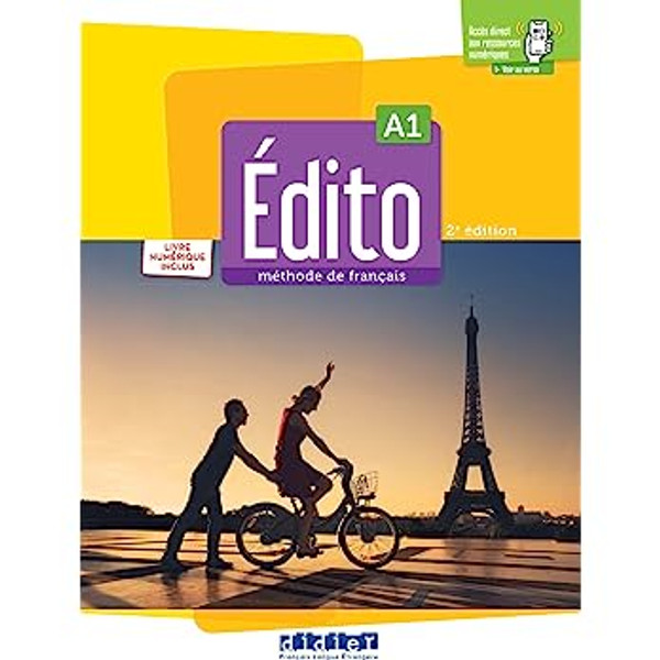 French textbook Edito A1 Livre + CODE NUMERIQUE + didierfle.app - edition 2022