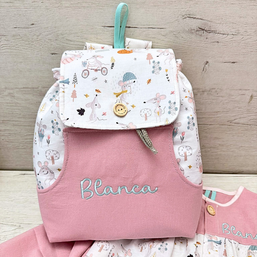 Mochila Infantil Personalizada - modelo Ratucos rosa