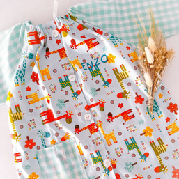 Bata botones Jirafas y Vichy - más colores