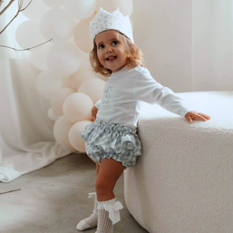 Conjunto Tres piezas Flor Azul