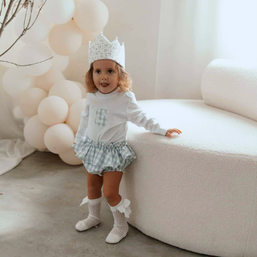 Conjunto Tres piezas Flor Azul