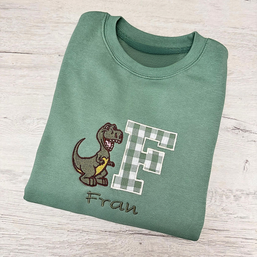 Sudadera Dino bordada con nombre – más colores