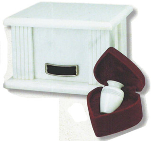 Marble Box Urn White Grain