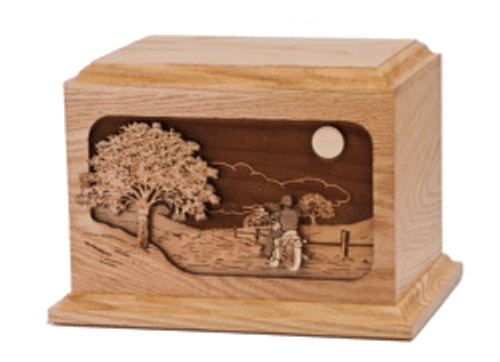 Dimensional Motorcycle Ride Home Wood Urn