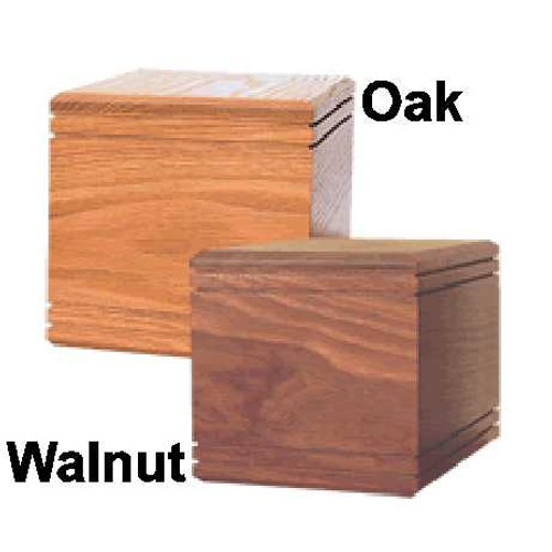 Simplicity Wood Urn Walnut or Oak Finish