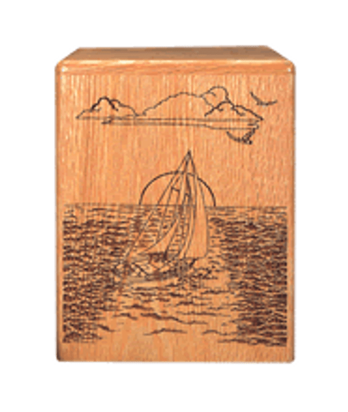 Sailing Themed Wood Urn