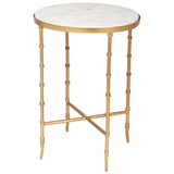 Marble top oval side table
