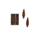 Pinecone Taper Candles brown