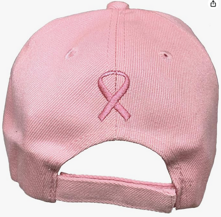 PINK RIBBON BASEBALL CAP BREAST CANCER AWARENESS SURVIVOR HAT