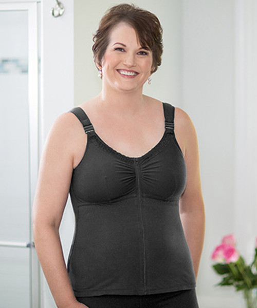 ABC 952 ZIP-FRONT POST-SURGICAL CAMISOLE WITH DRAIN MANAGEMENT