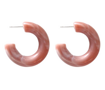 Dusty Rose Chunky Lucite Hoops 