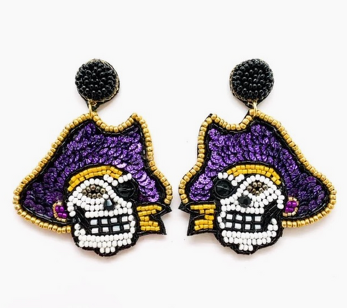 Purple/Gold Pirate Earrings Purple/Gold Pirate Earrings