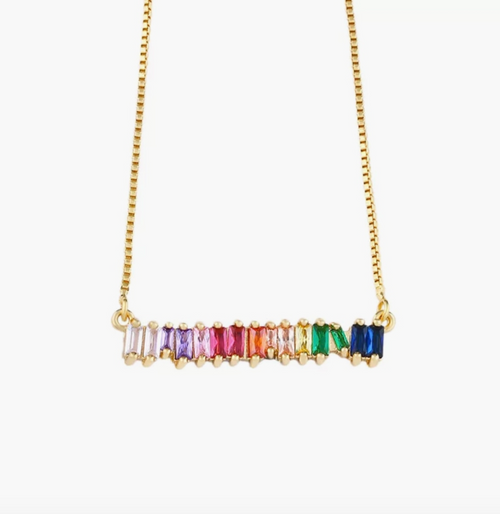 Rainbow Bar Necklace 