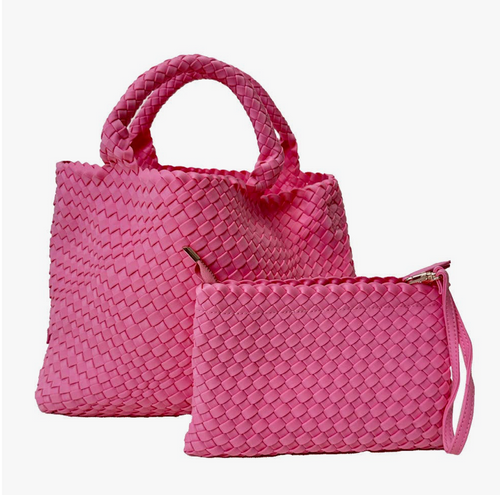 Lily Woven Tote, Light Pink