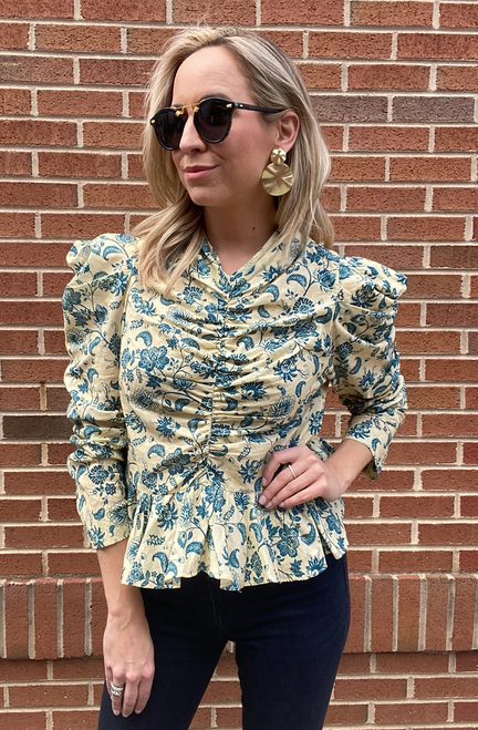 Charley Top, Teal/White Charley Top, Teal/White