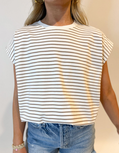 Pistola Trina Muscle Tee in Sable Stripe