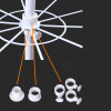 Floor Top Wheeled 5.3' Spin Metal Rack 7 Tiers White