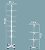 Floor Top Wheeled 5.3' Spin Metal Rack 7 Tiers White