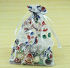 10 Organza Pouch Christmas Winter Holiday Theme 3.75"x6" 