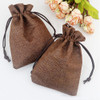 100 Burlap Drawstring Bag Gift Pouch 2 3/4" x 3 1/2" Brown