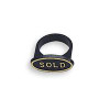 Oval Sold Ring-Black with Gold Letters (50pcs)