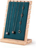 Wide Upright Wood Multi-Chain Necklace Stand Dark Green