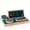 Wood Display Set 7-Necklace 3-Earring 1-Bangle/Ring Dark Green 