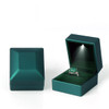 LED Light Jewellery Box for Ring Dark Green