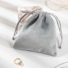 Grey silky soft velvet bag