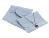 Premium Button Closure Velvet Pouch Bag Powder Blue