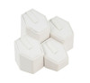 4-Piece Ring Display Riser Set Leather White