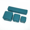 (Free Shipping) Crown Decor Leather Jewelry Box Blue