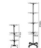 Floor Top Wheeled 5.3' Spin Metal Rack 7 Tiers Black