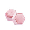 Luxury Velvet Wedding Ring Box Hexagon (50*50*44mm) Pink