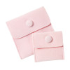 Premium Plush Velvet Pouch Bag Button-Closure Pink