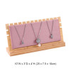 (Free Shipping) Premium Faux Suede Wooden Jewelry Display - Pink Collection 20 Models