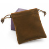 Brown drawstring velvet pouch 