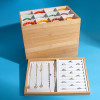 Premium Bamboo Wood Jewelry Display Tray White Leather