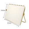 Vintage Inspired Large Reversible 2-Tone Gold Trim Panel Serving Tray Display Velvet Beige