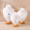 Set of 3 Neck Form Bust Necklace Jewelry Display Bust White Leather