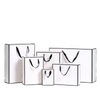 50 Gift Shopping Paper Tote Bag White With Black Trim (Multiple Sizes)