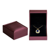 Large Brushed Leather Jewelry Box Burgundy