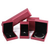 Large Brushed Leather Jewelry Box Burgundy