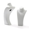 Necklace Jewelry Display Bust White Leather 8"