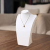 Necklace Jewelry Display Bust White Leather 8"