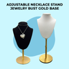 Adjustable Necklace Stand Jewelry Bust Gold Base  11"-14"